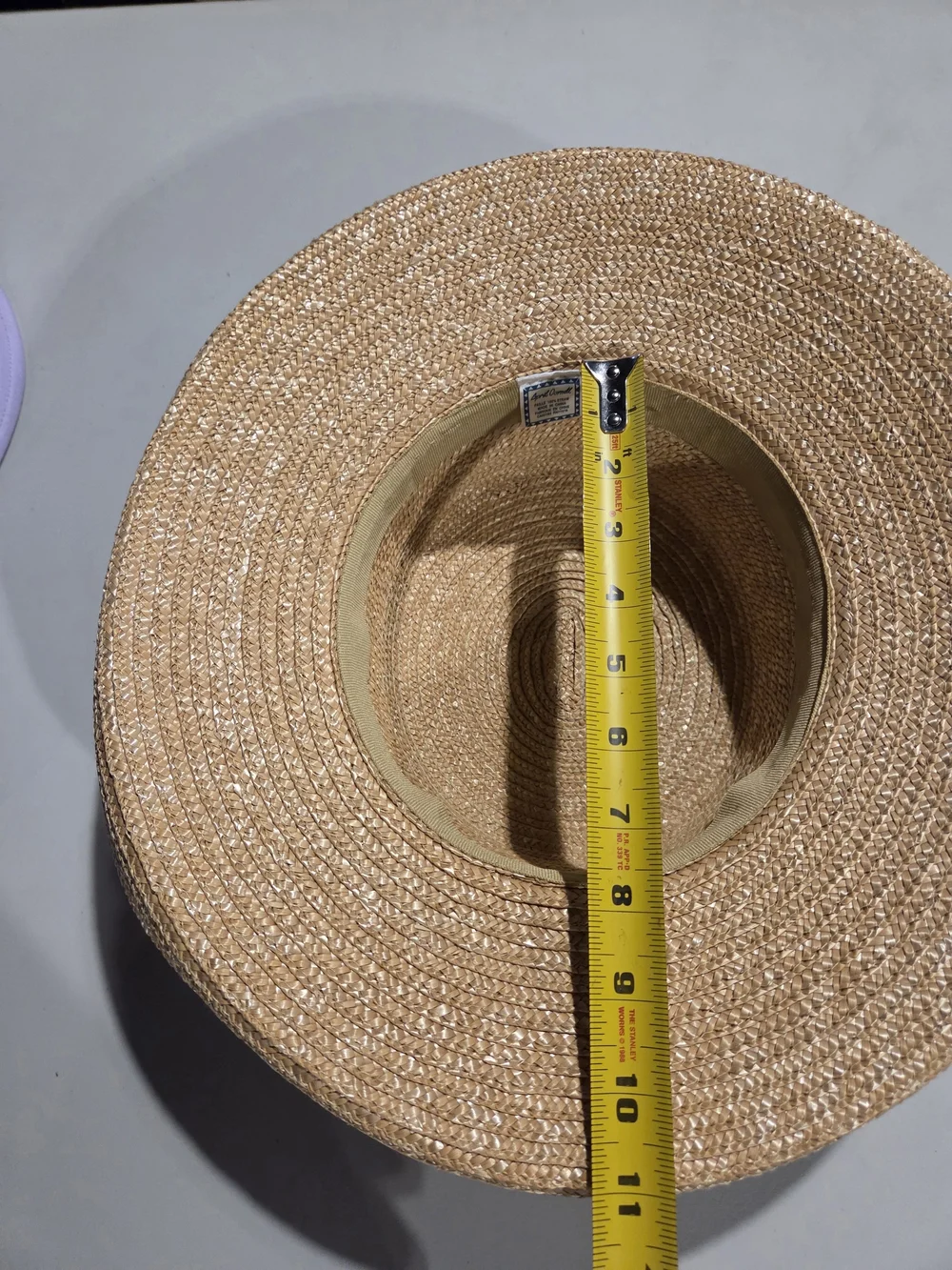 April Cornell Straw Boater Hat with Light Blue Band